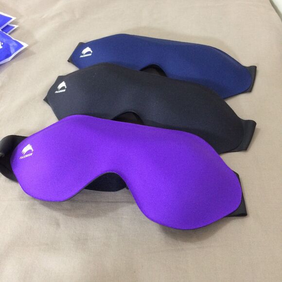 NEW Set of 3 Facemoon Sleep Masks Black Purple Blue Adjustable Deep Eye Cups - Picture 3 of 6